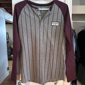 Gray and Maroon Long Sleeve Tee